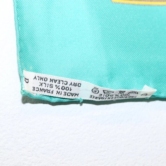 HERMES Carre 90 Scarf ""LES TUILERIE"" Silk Green Auth - Picture 11 of 14